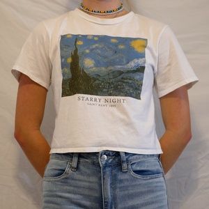 Starry Night Cropped T-Shirt